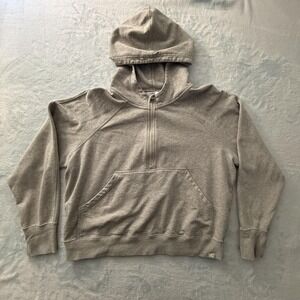 Joy Lab Hoodie Womens XL Gray 1/2 Zip Fleece Thumb Holes Sweatshirt Athletic